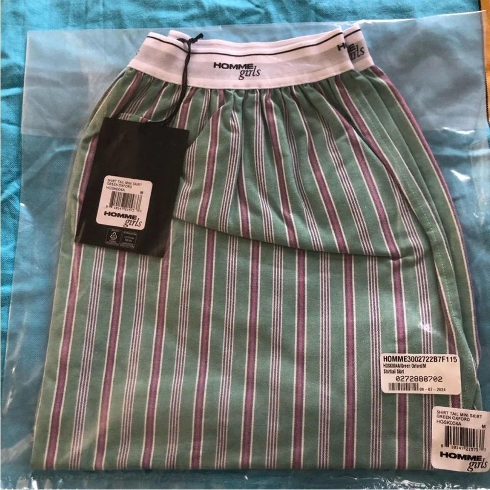 HOMMEGIRLS Shirttail Mini Skirt. Size M.BNWT. MSRP $195.